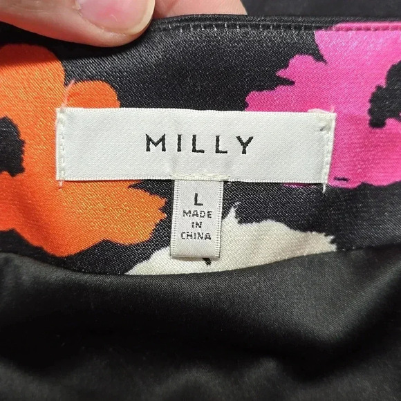 {Milly} Liza Wrap Poppy Print Skirt - Picture 15 of 17